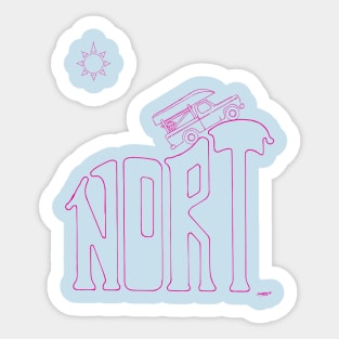 Nort Pink Lined Art Sticker